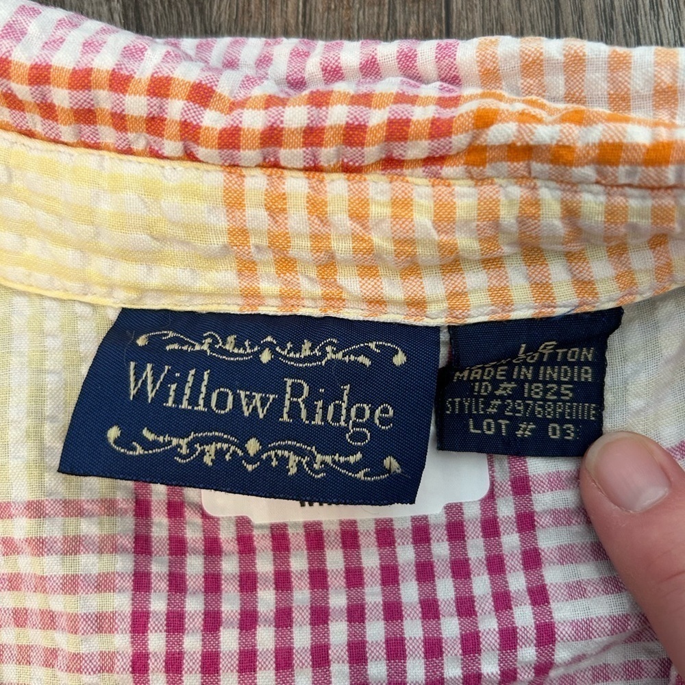Vintage Willow Ridge Colorful Button Down 100% Cotton Women’s Large - Picture 4 of 4